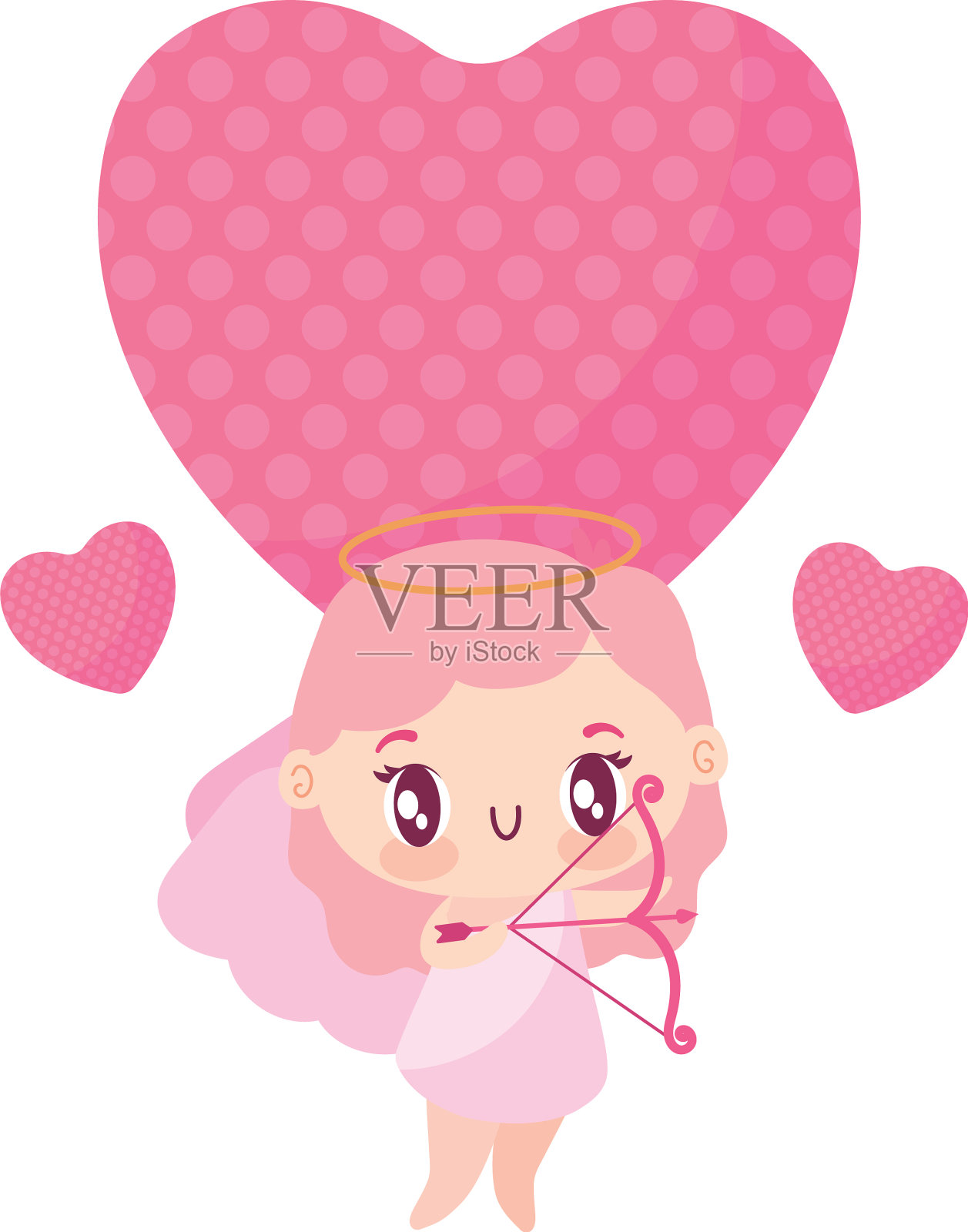 孤立的少女丘比特卡通设计设计元素图片