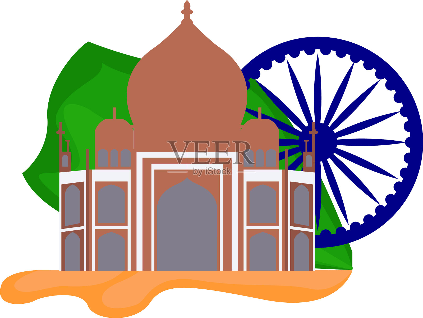 印度著名的地方插画图片素材