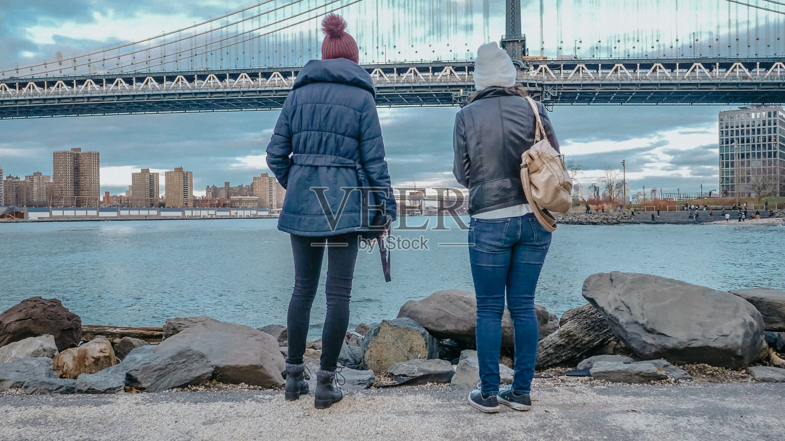 在纽约曼哈顿桥漫步,非常适合观光照片摄影图片