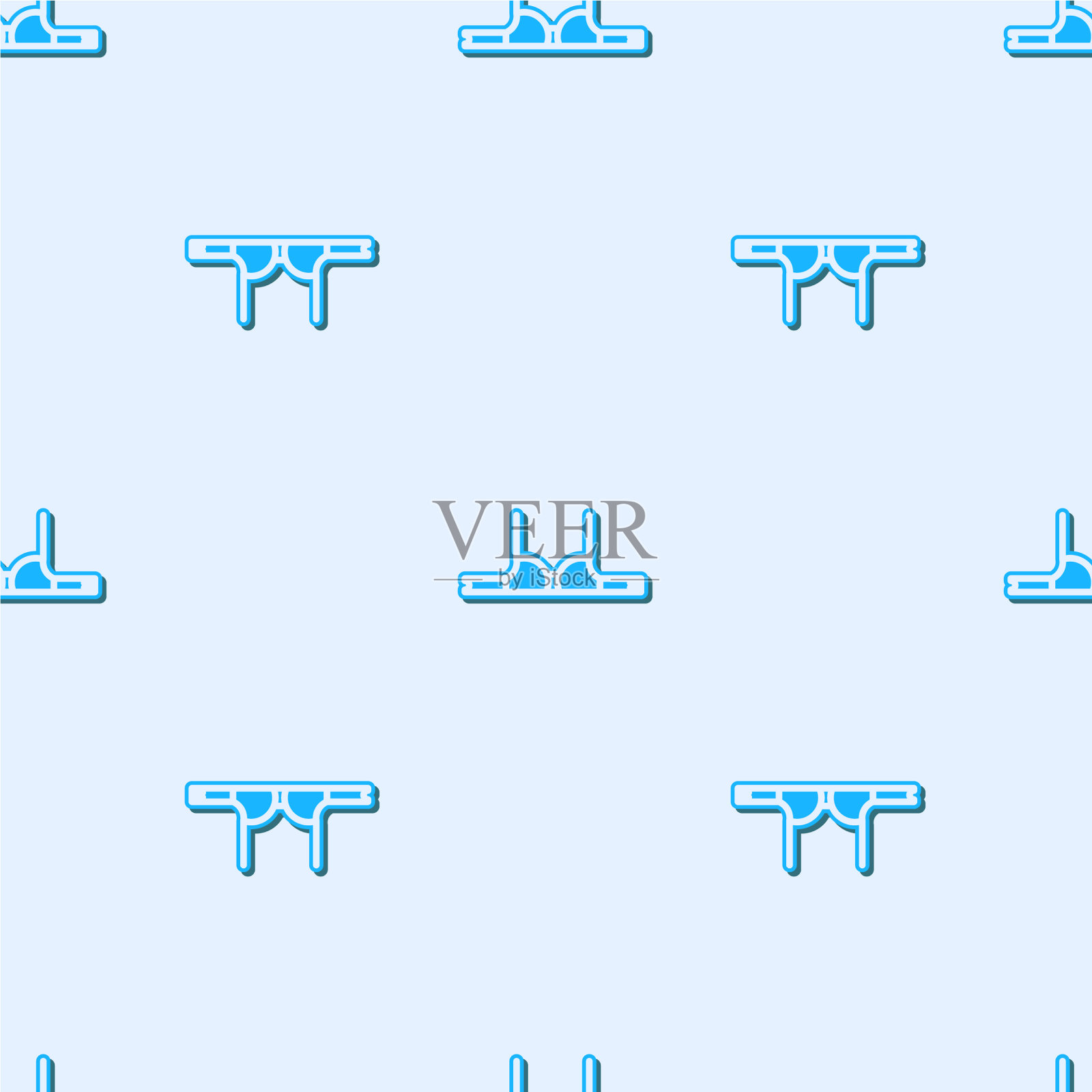 蓝线文胸图标隔离无缝图案上插画图片素材