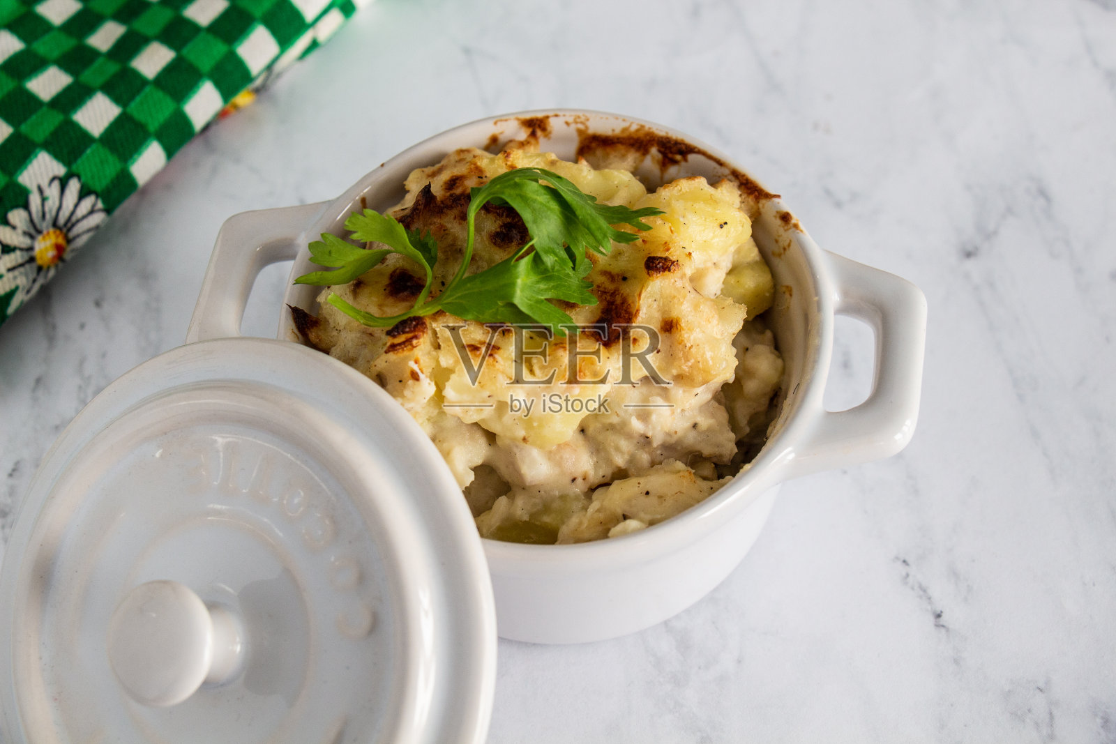 鳕鱼奶油照片摄影图片