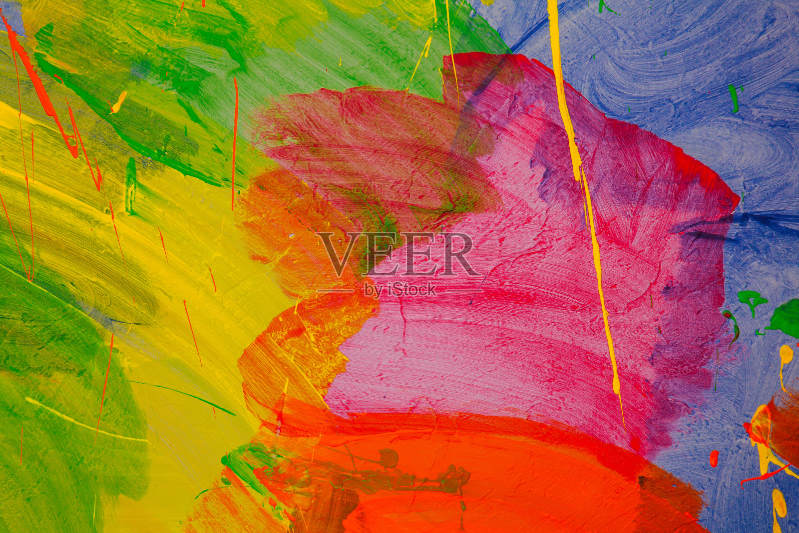 抽象的彩色墙壁画复古艺术纹理照片摄影图片