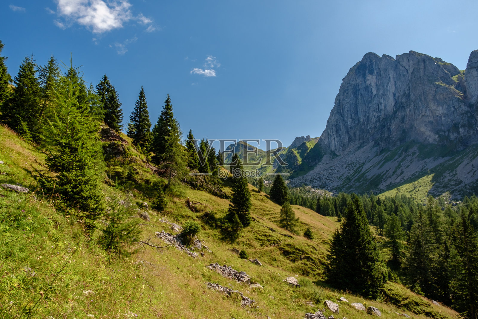 夏日徒步旅行在Carnic阿尔卑斯山,弗劳利威尼斯-朱利亚,意大利照片摄影图片