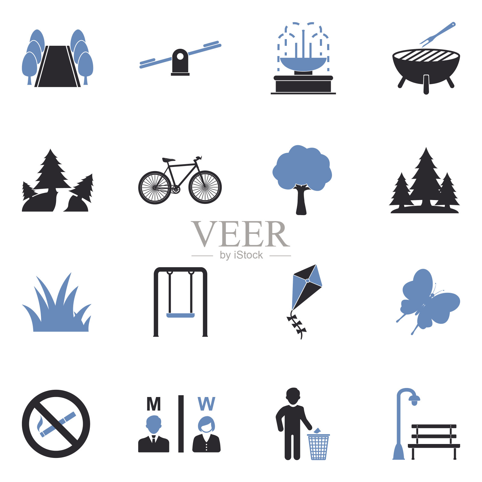 公园和户外的标志。双色调平面设计。矢量插图。插画图片素材