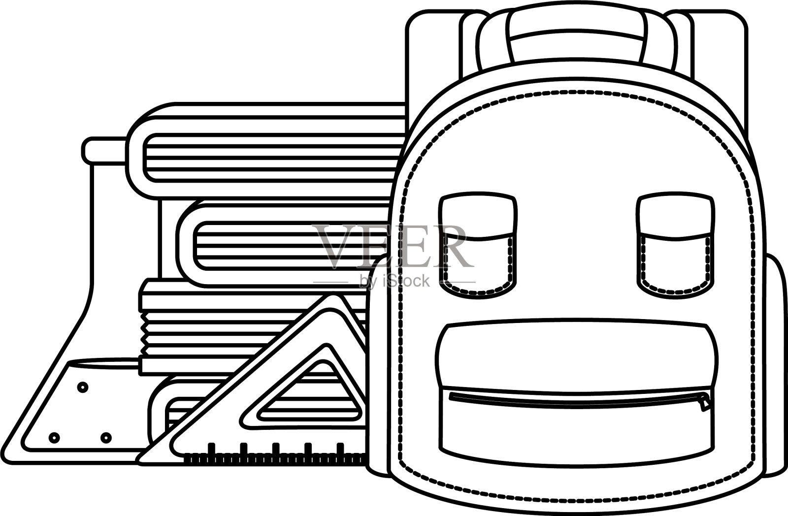 装书和用品的书包设计元素图片