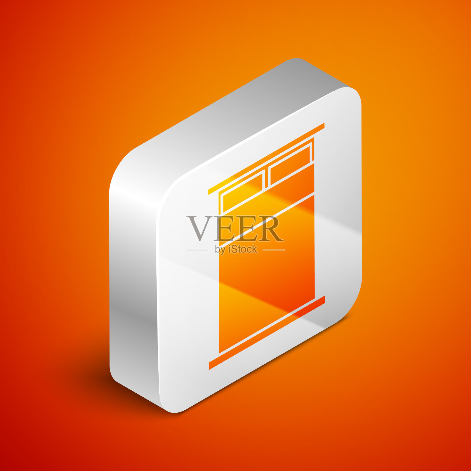 等距大床为两个或一个人的图标插画图片素材