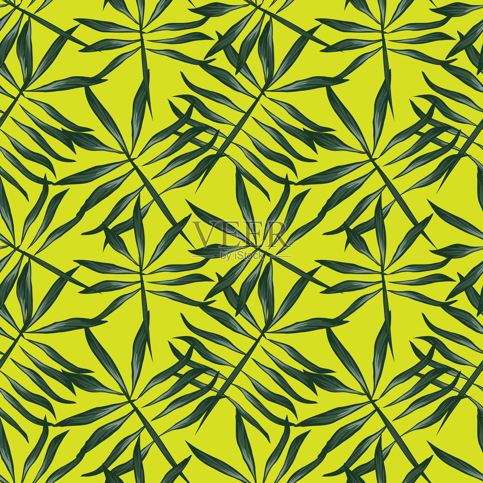 热带植物花卉无缝图案插画图片素材