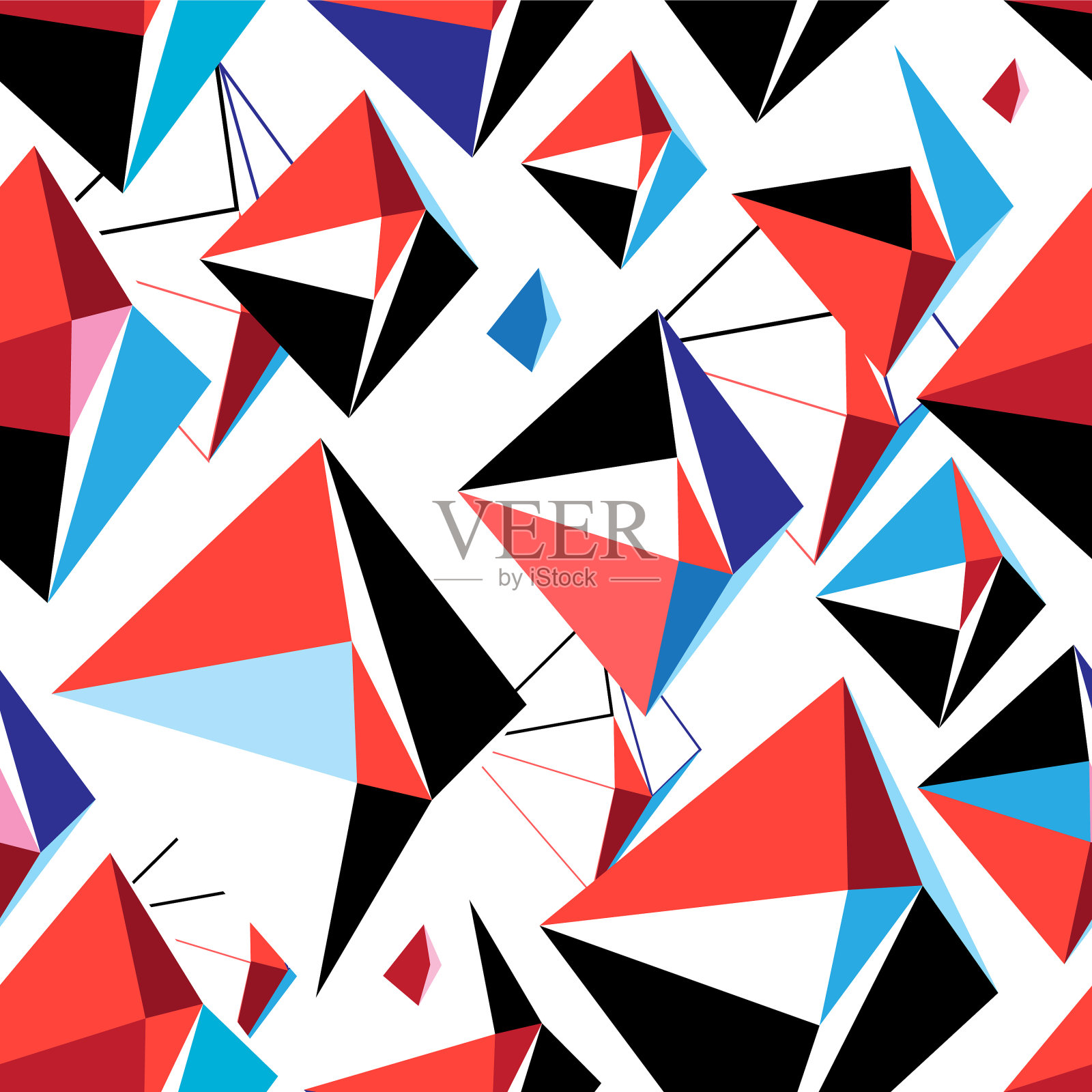 抽象的多色几何图案插画图片素材