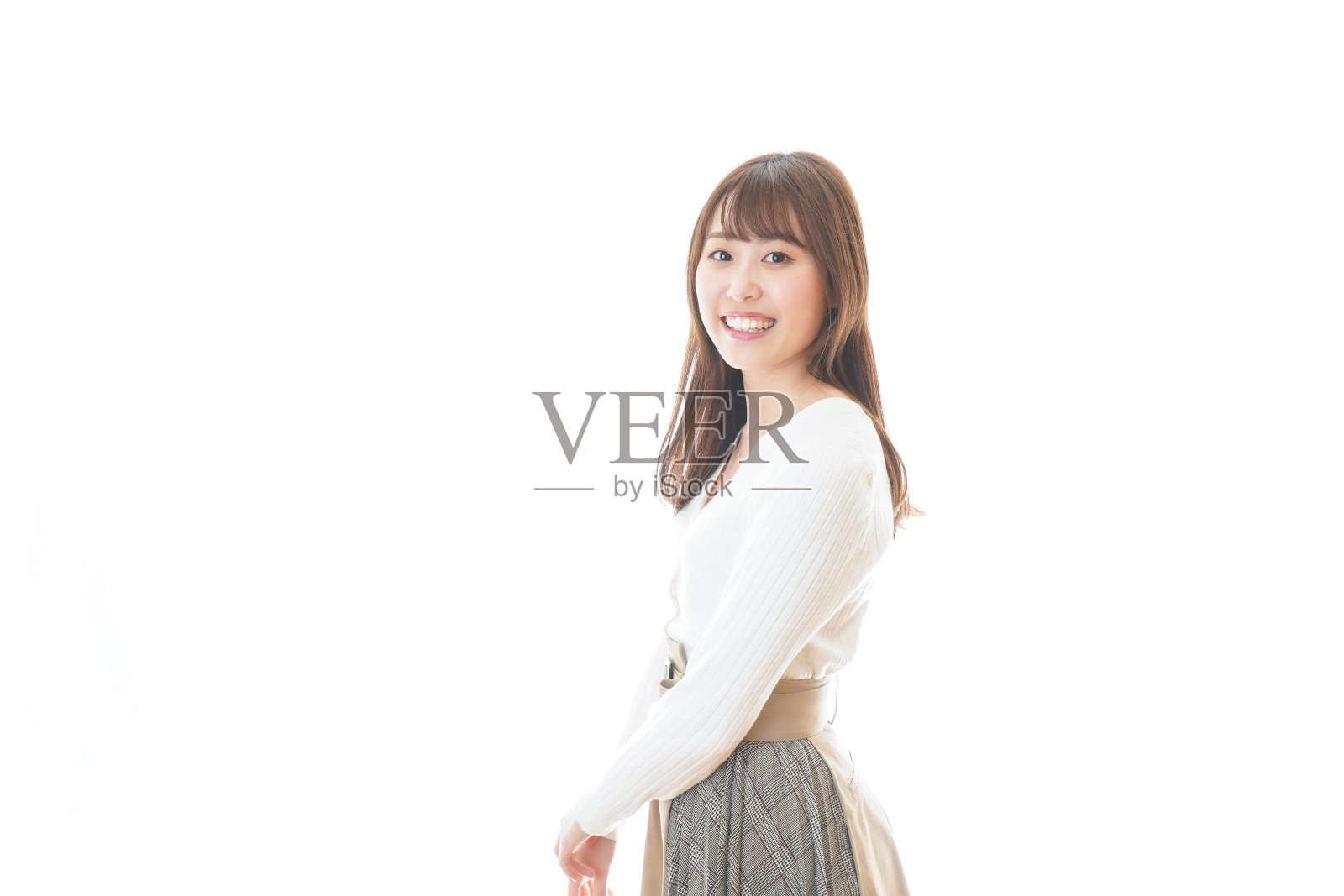 年轻女子的肖像微笑照片摄影图片