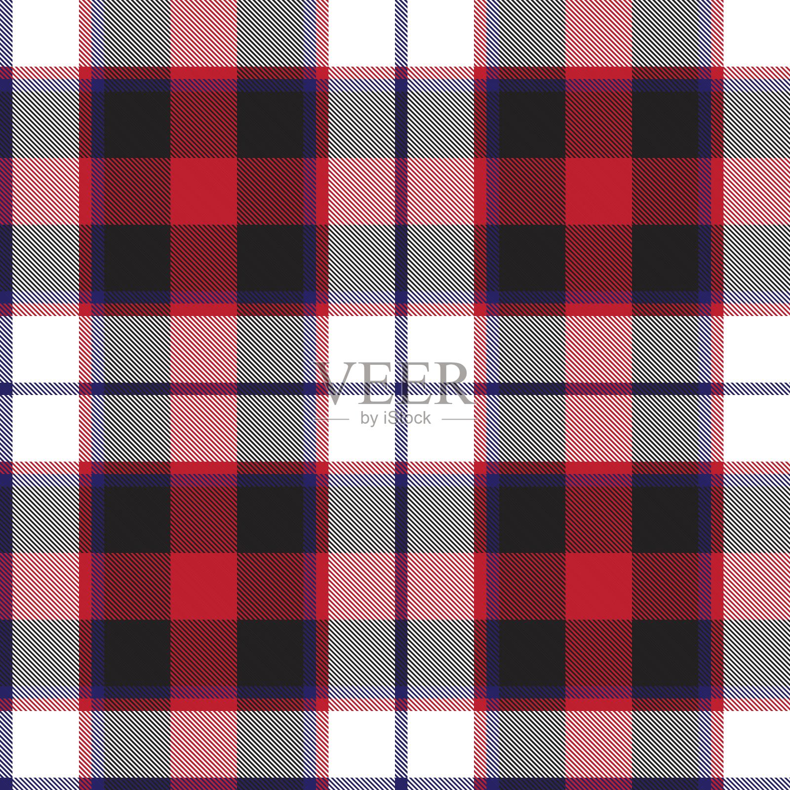 红色格子呢格子无缝图案插画图片素材