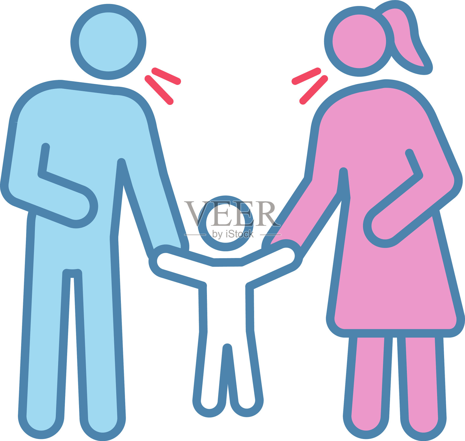 父母骂孩子颜色图标设计元素图片