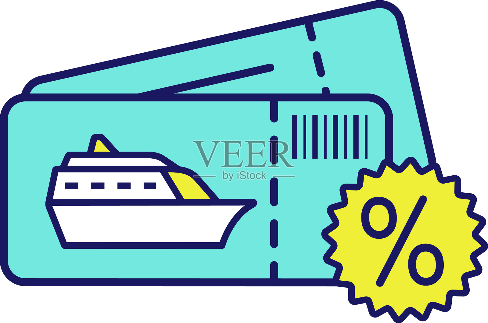 廉价邮轮交易彩色图标设计元素图片