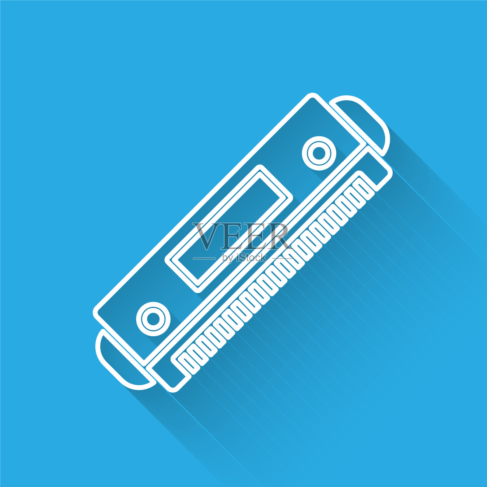 口琴的图标用白线隔开很长插画图片素材