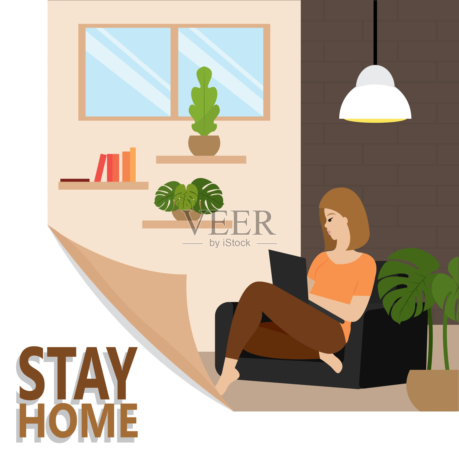 居家海报插画图片素材