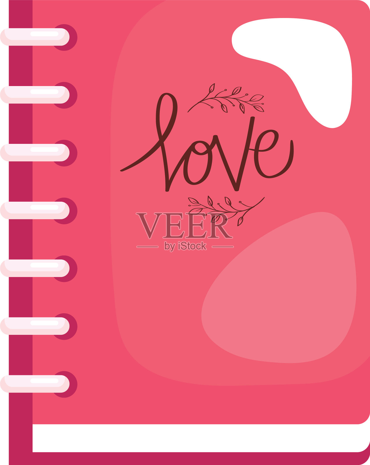 笔记本与爱的字母孤立图标设计元素图片