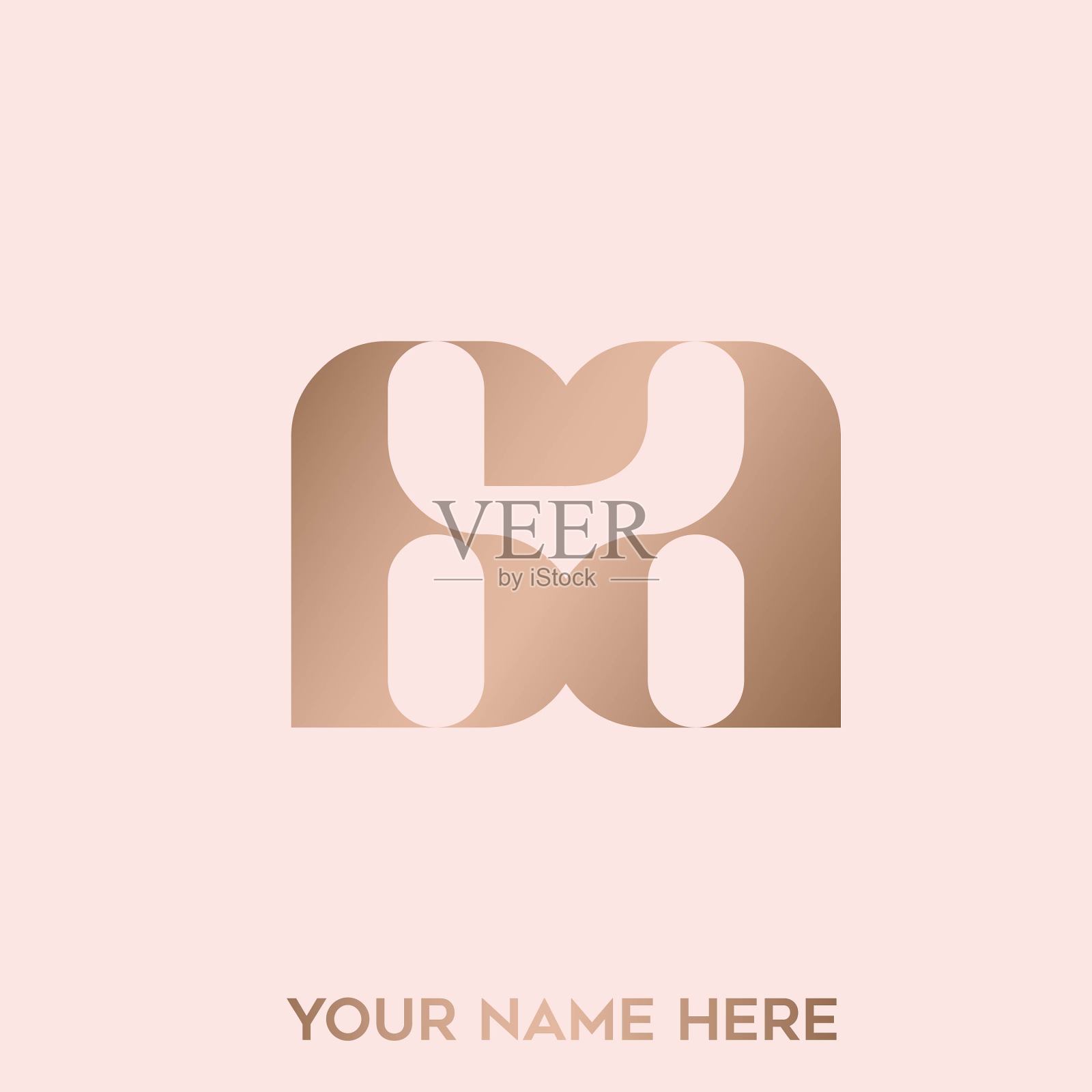 AA字母组合的标志。抽象的排版图标。小写字母符号。金色金属的颜色。插画图片素材