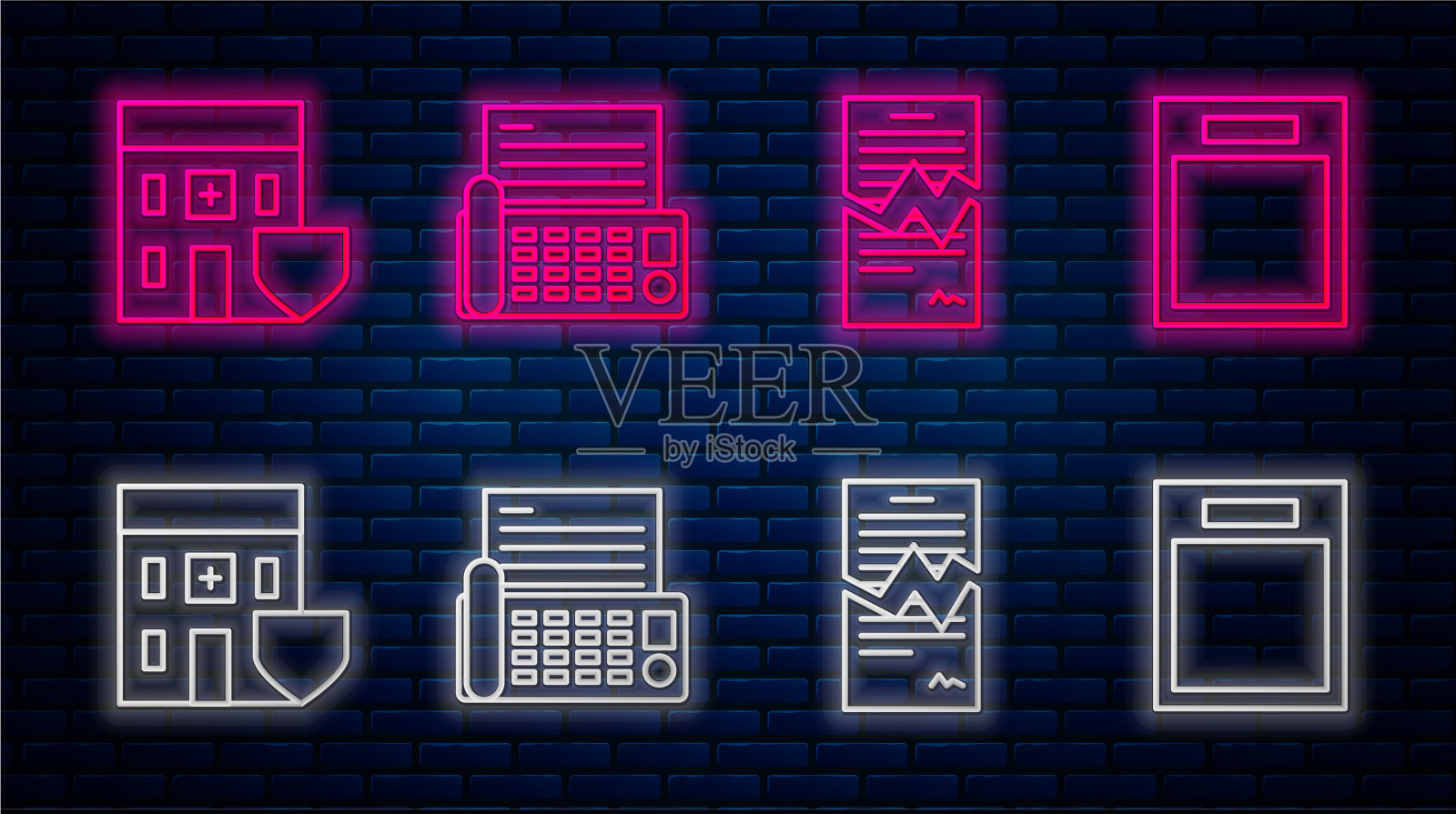 订线传真机撕毁医疗合同插画图片素材