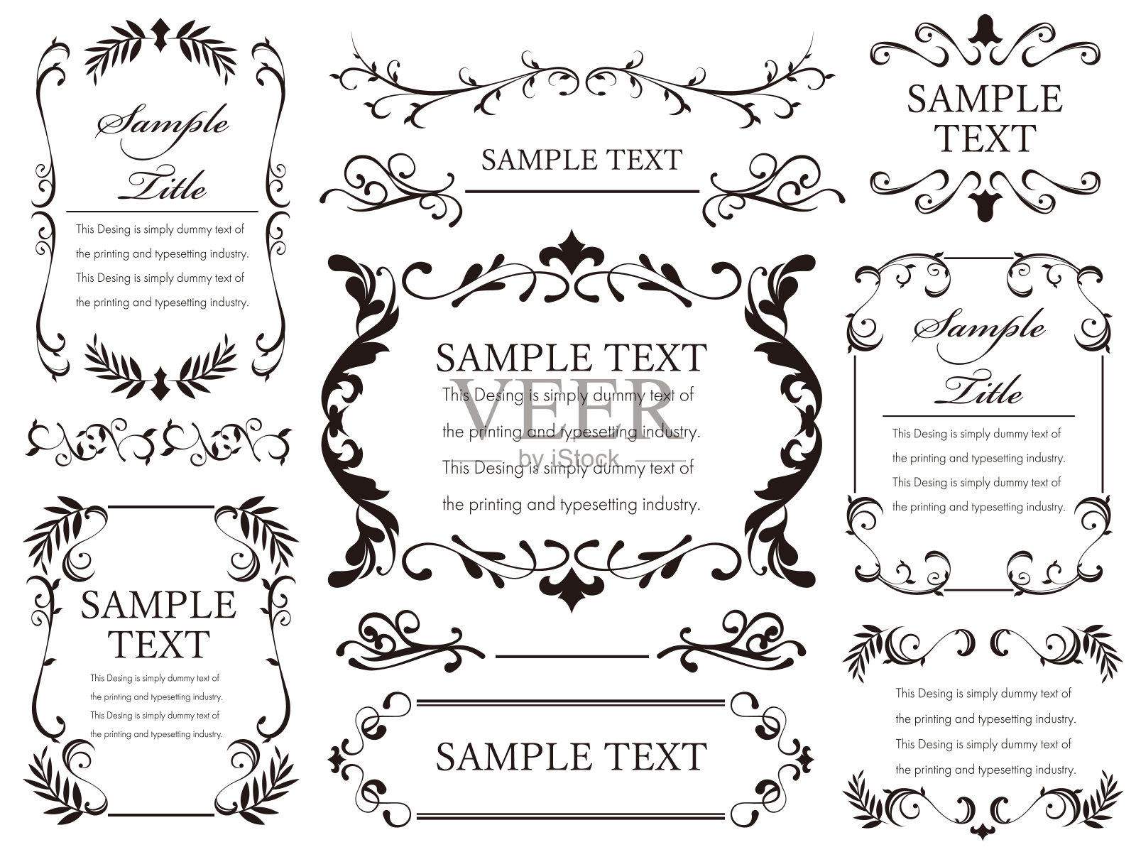 豪华边框仿古装饰边框插画图片素材