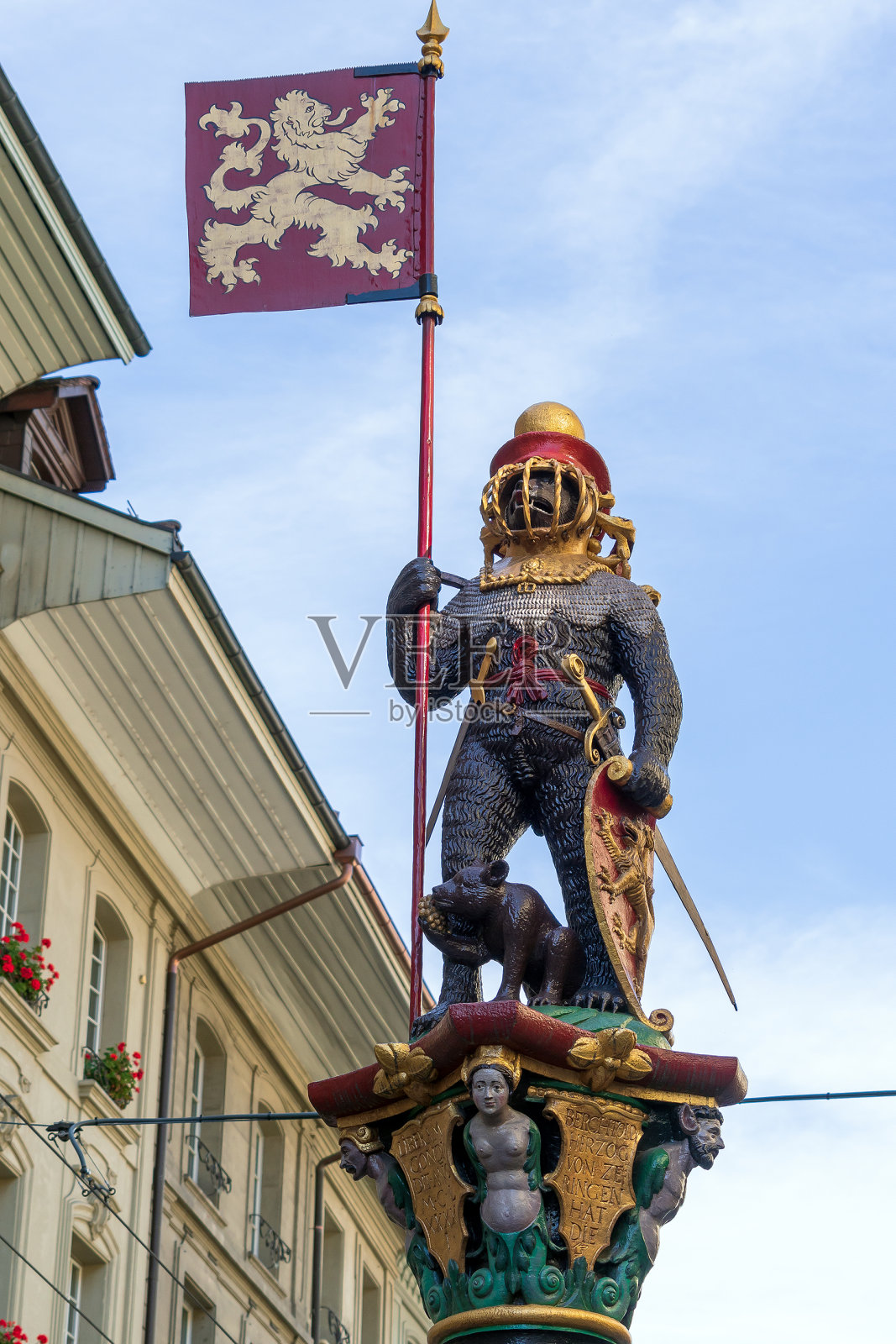文艺复兴时期的喷泉(十七世纪)Zahringer熊,伯尔尼照片摄影图片