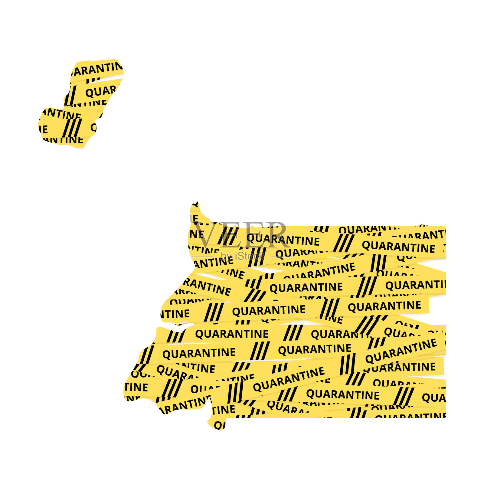 赤道几内亚检疫黄带非洲国家,非洲地图插图,媒介隔离在白色背景插画图片素材