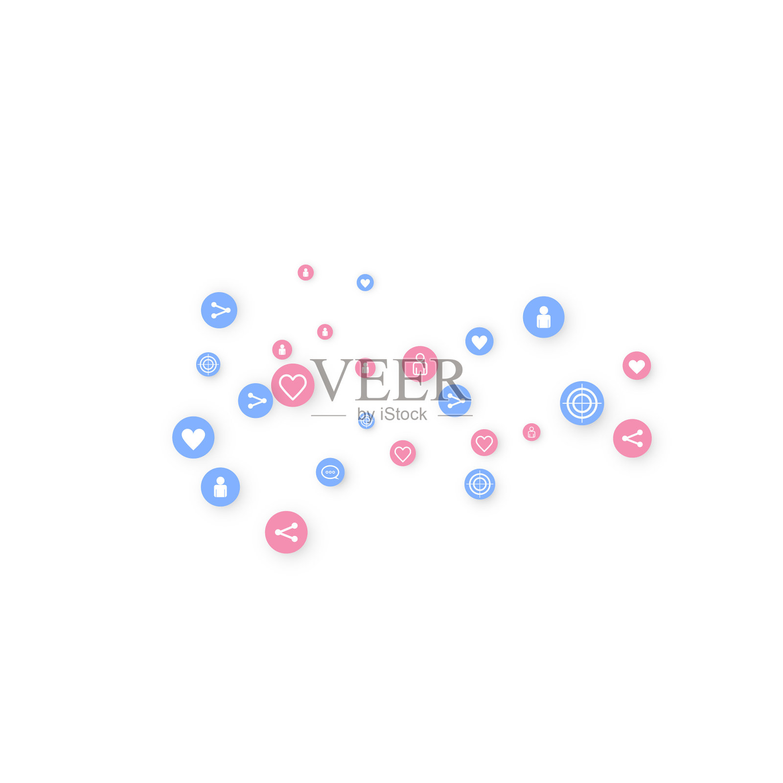 社交媒体营销传播图标素材