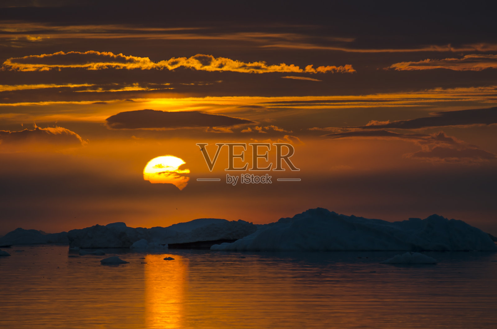 北冰洋落日美景照片摄影图片