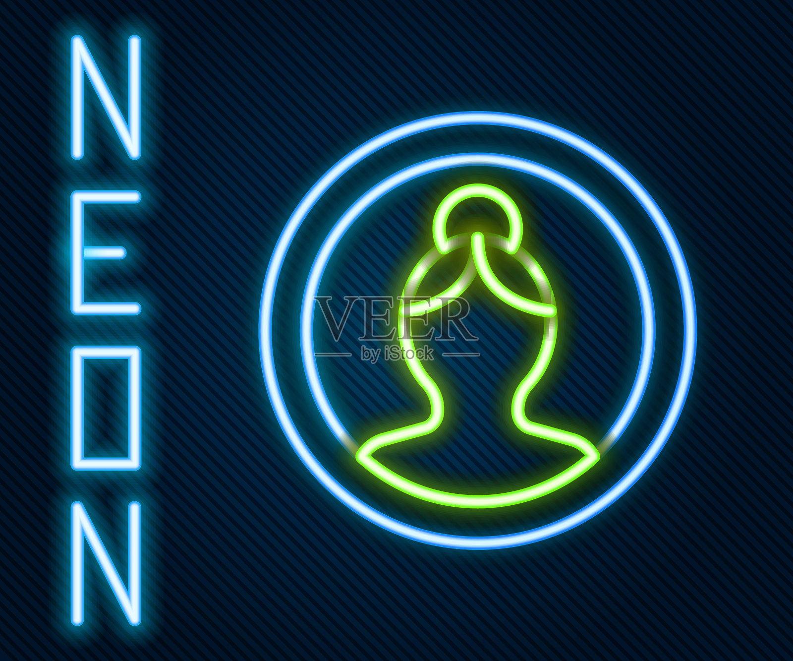 创建帐户屏幕图标隔离在黑色背景。色彩斑斓的轮廓的概念。矢量图插画图片素材