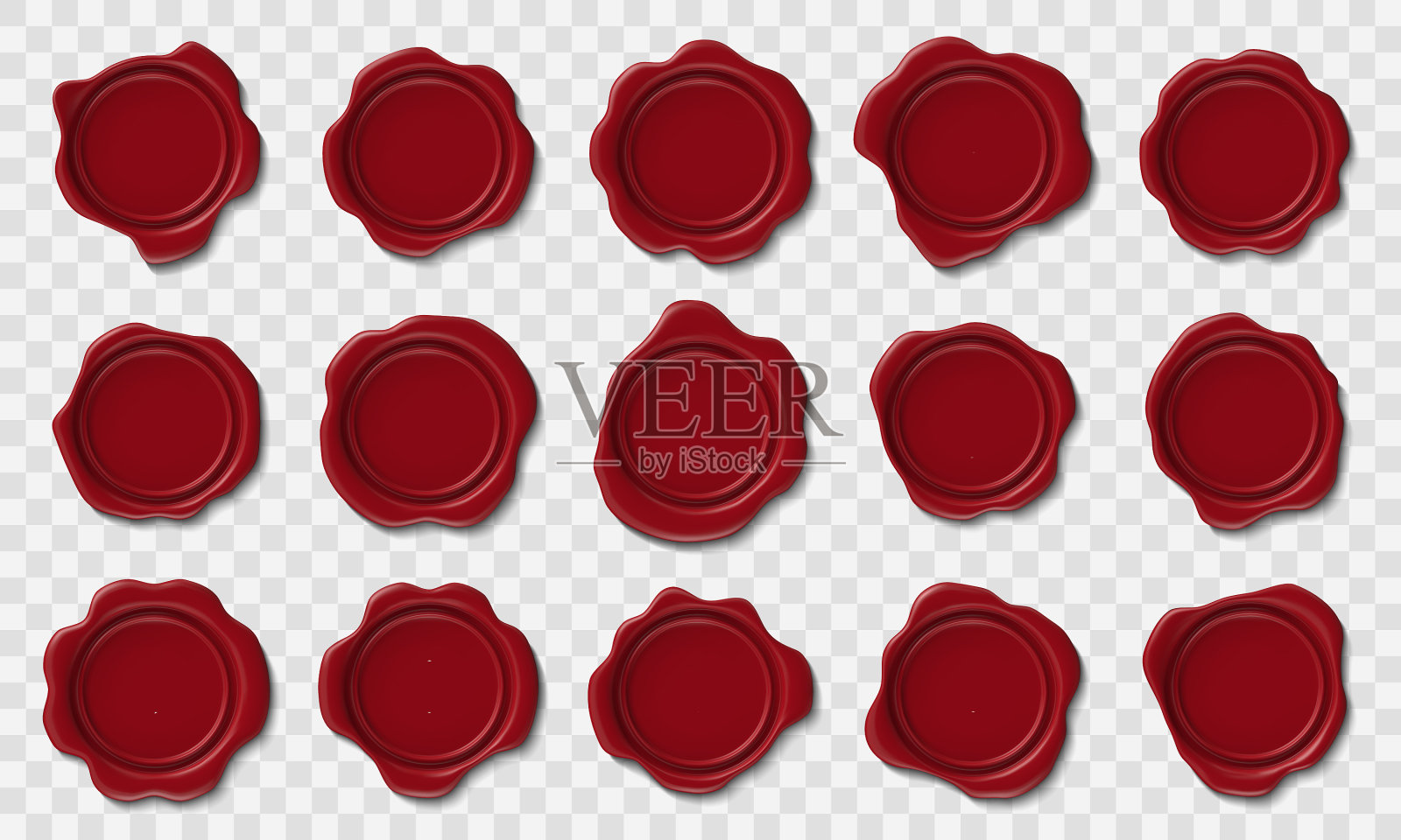 逼真的蜡邮票信封红蜡印章插画图片素材