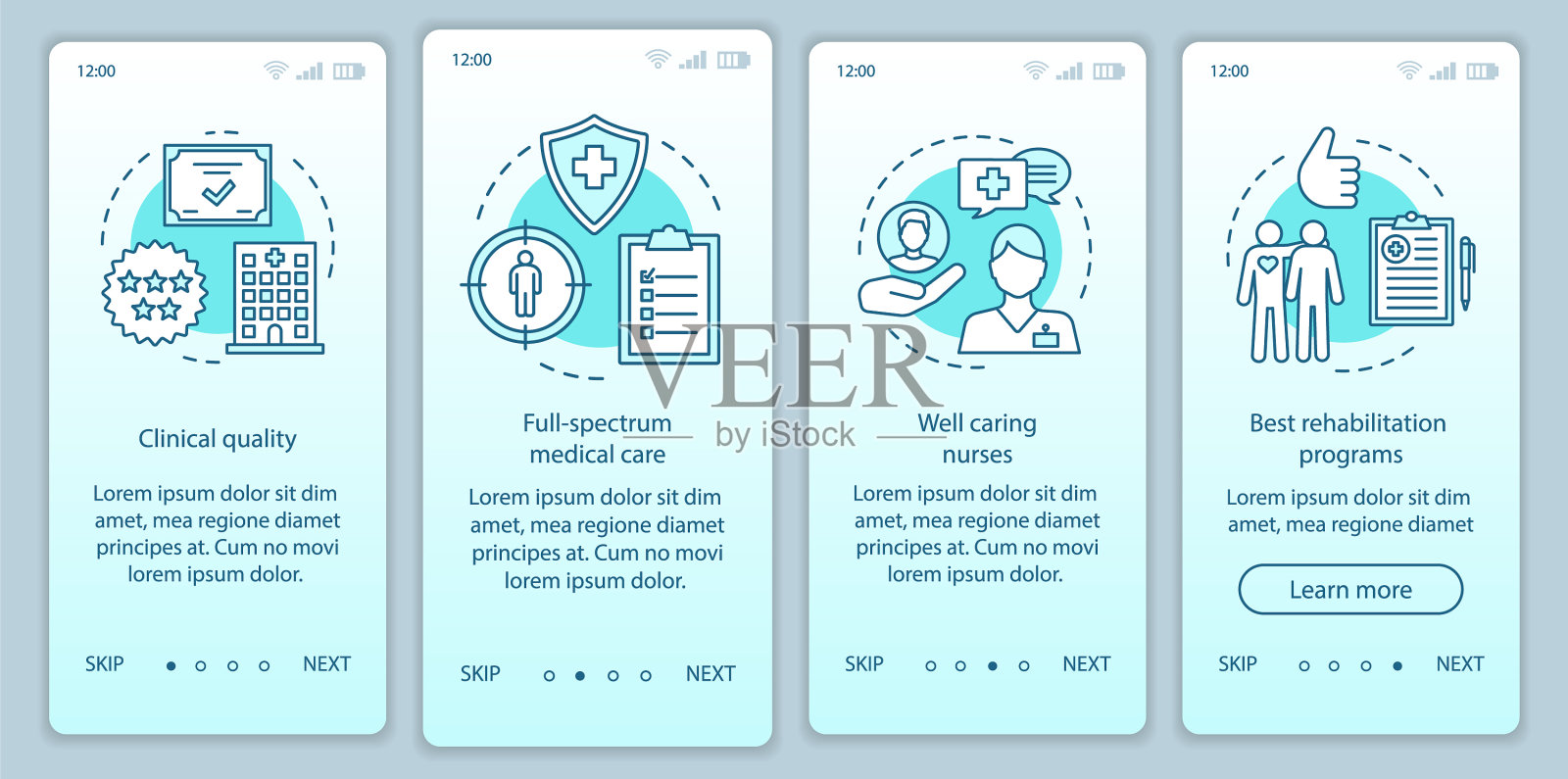 医疗服务在移动应用上的进步插画图片素材