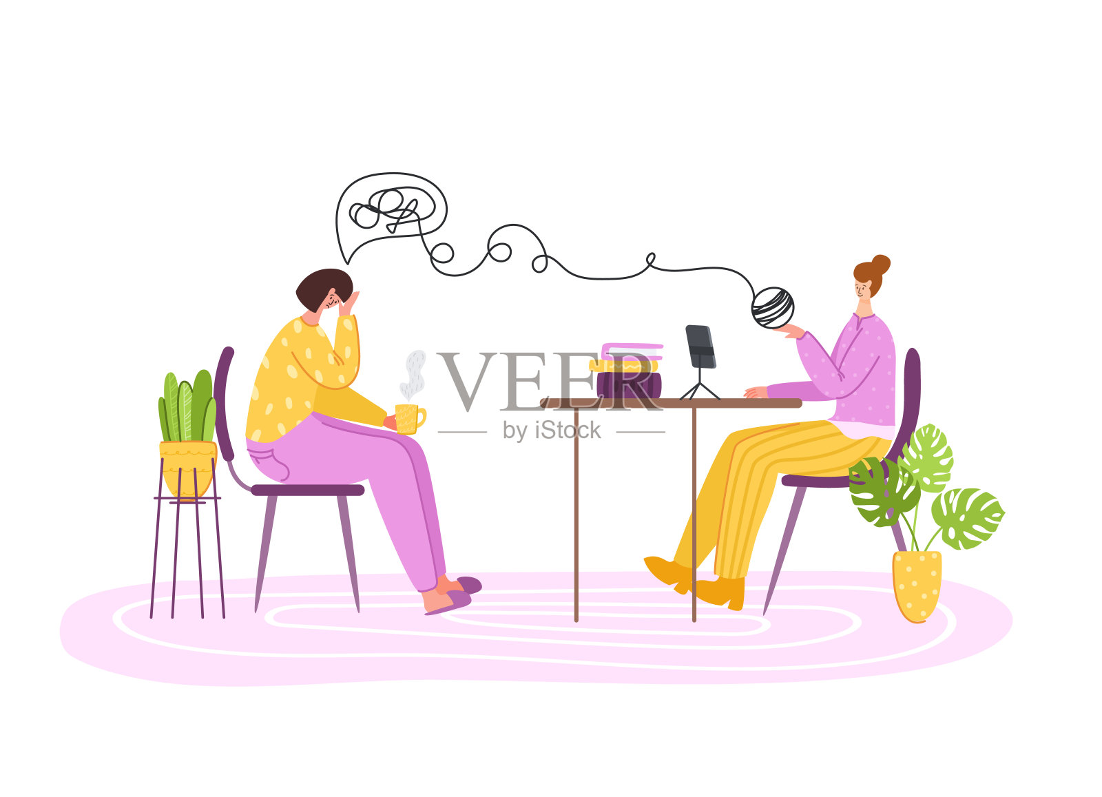 心理服务,个人援助插画图片素材