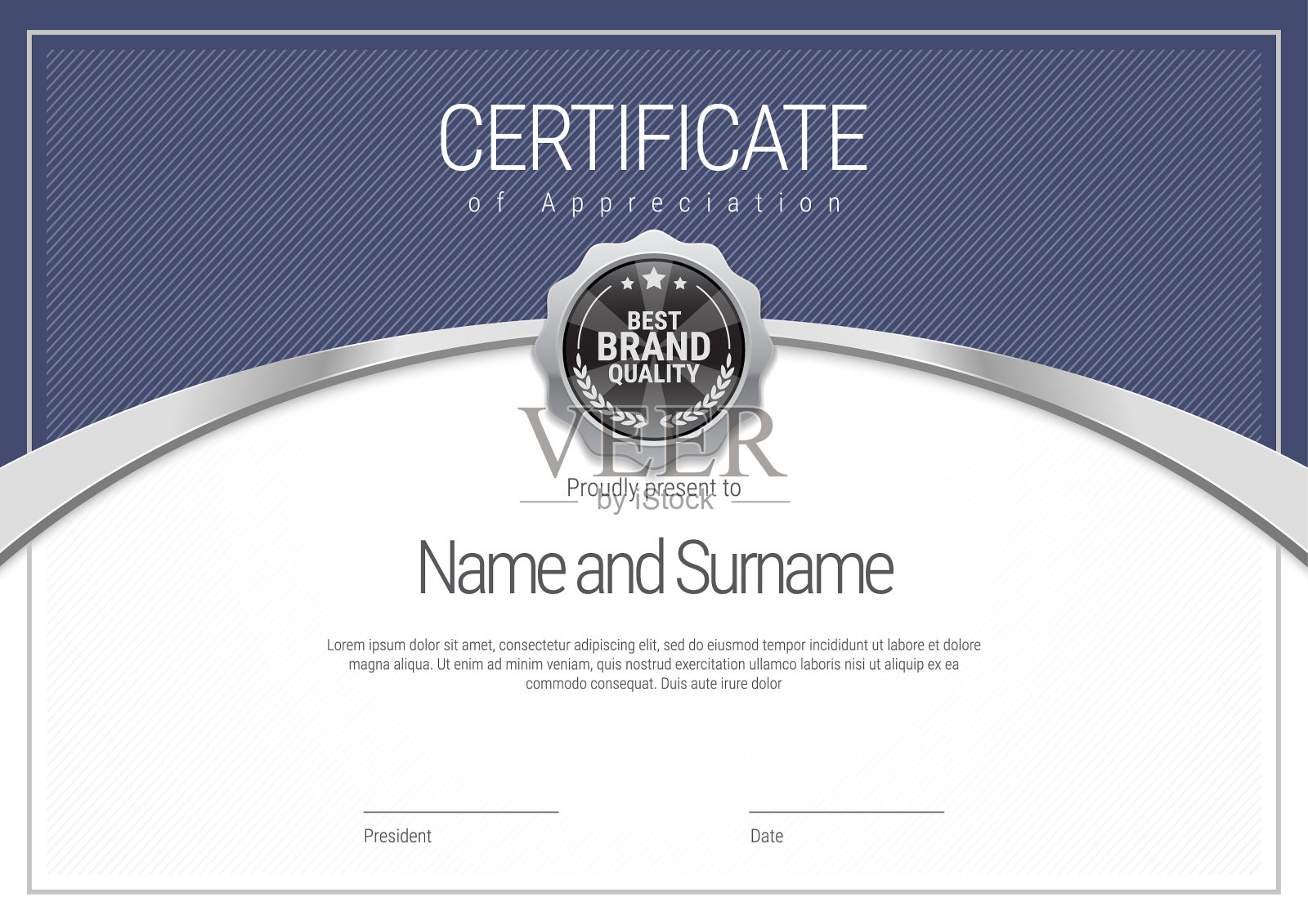 证书模板文凭现代设计或插画图片素材