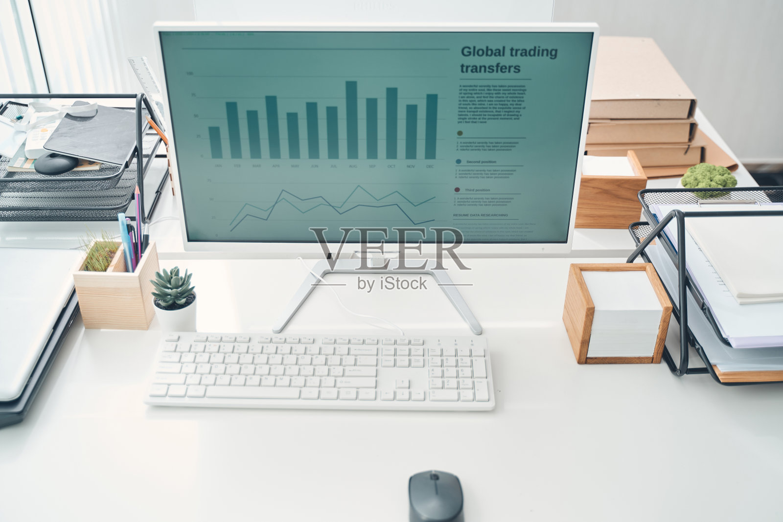 图表,图表和信息的全球交易转移PC显示器照片摄影图片