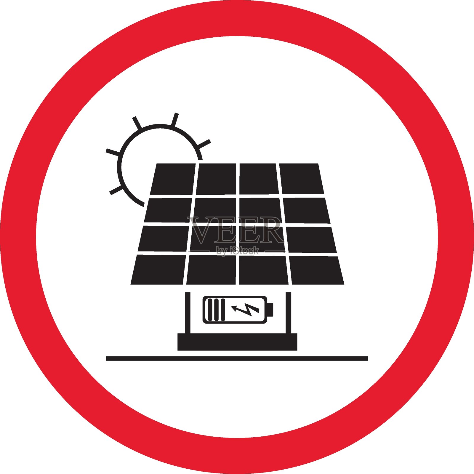 太阳能面板标志,符号,矢量插图插画图片素材