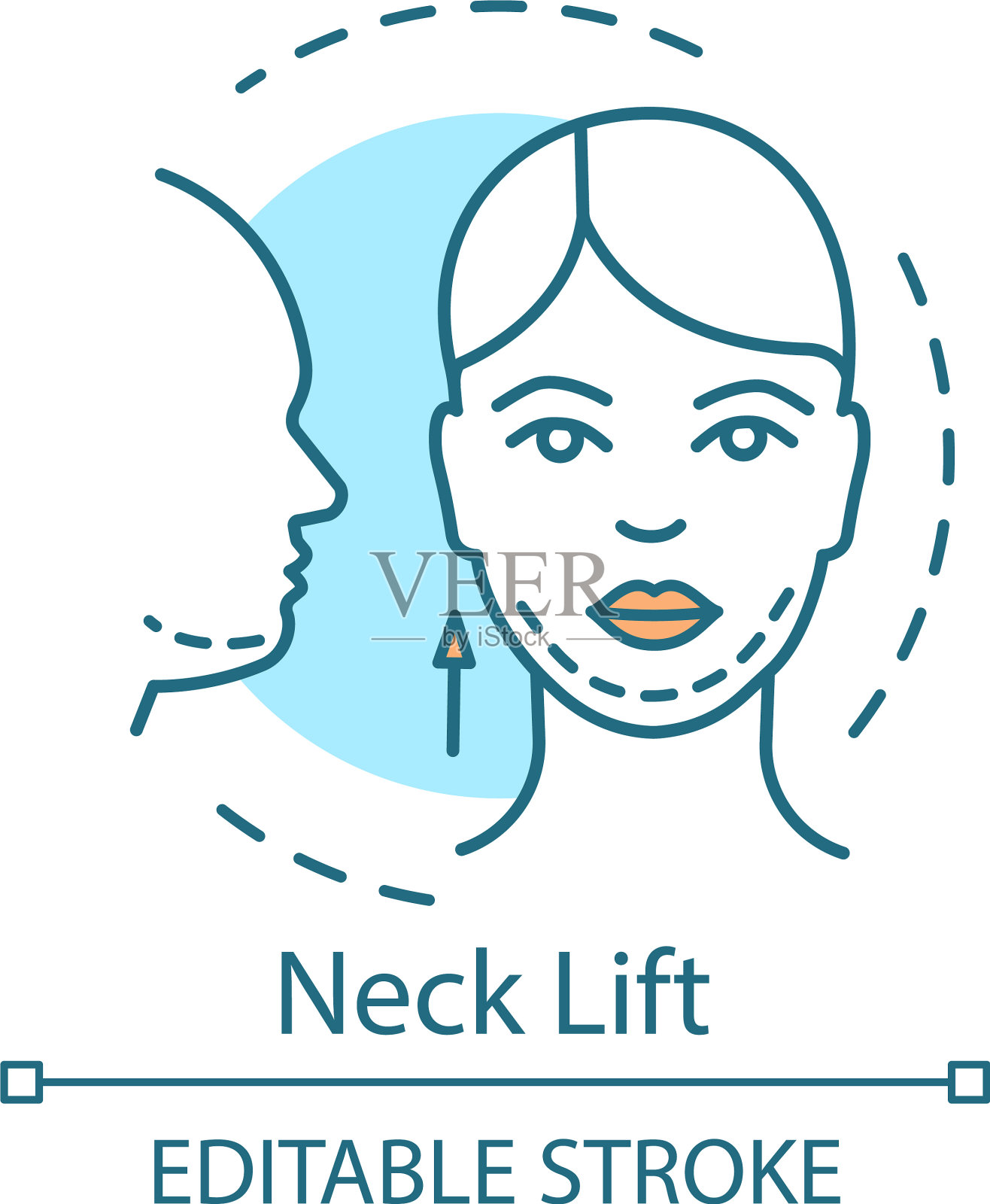 颈部提升概念图标插画图片素材