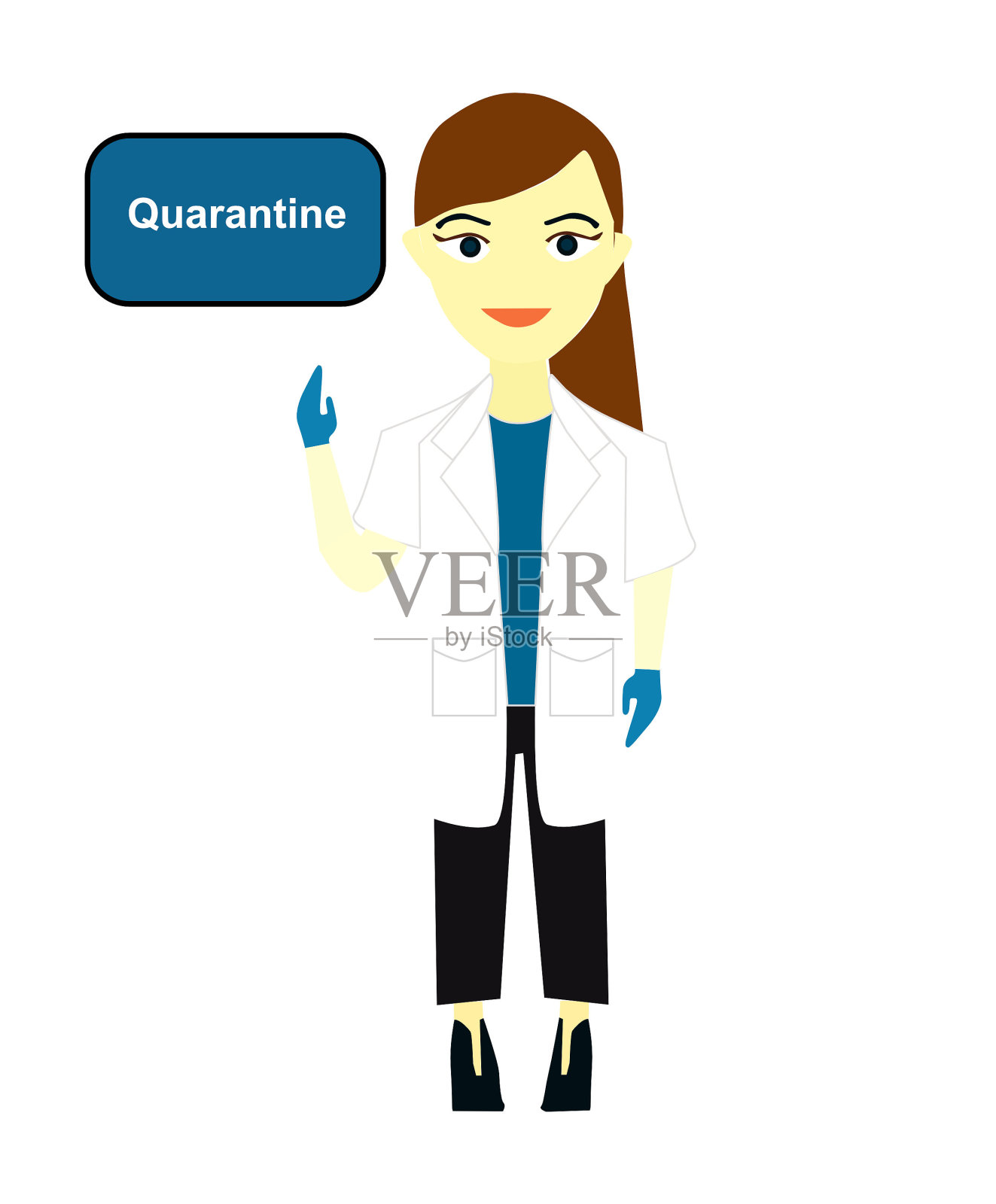 抗击新冠疫情的女医生插画图片素材