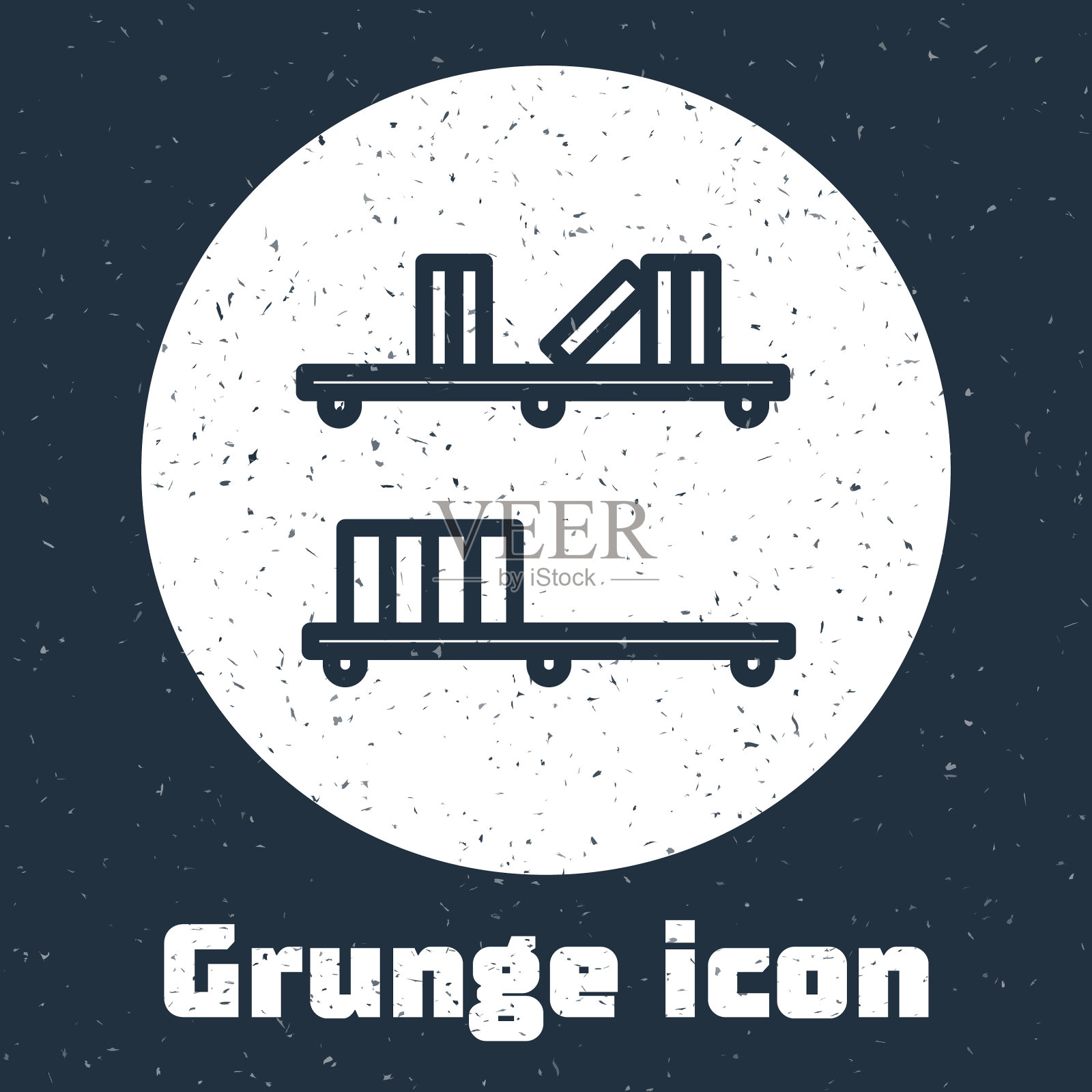 垃圾线书架与书籍图标隔离图标素材