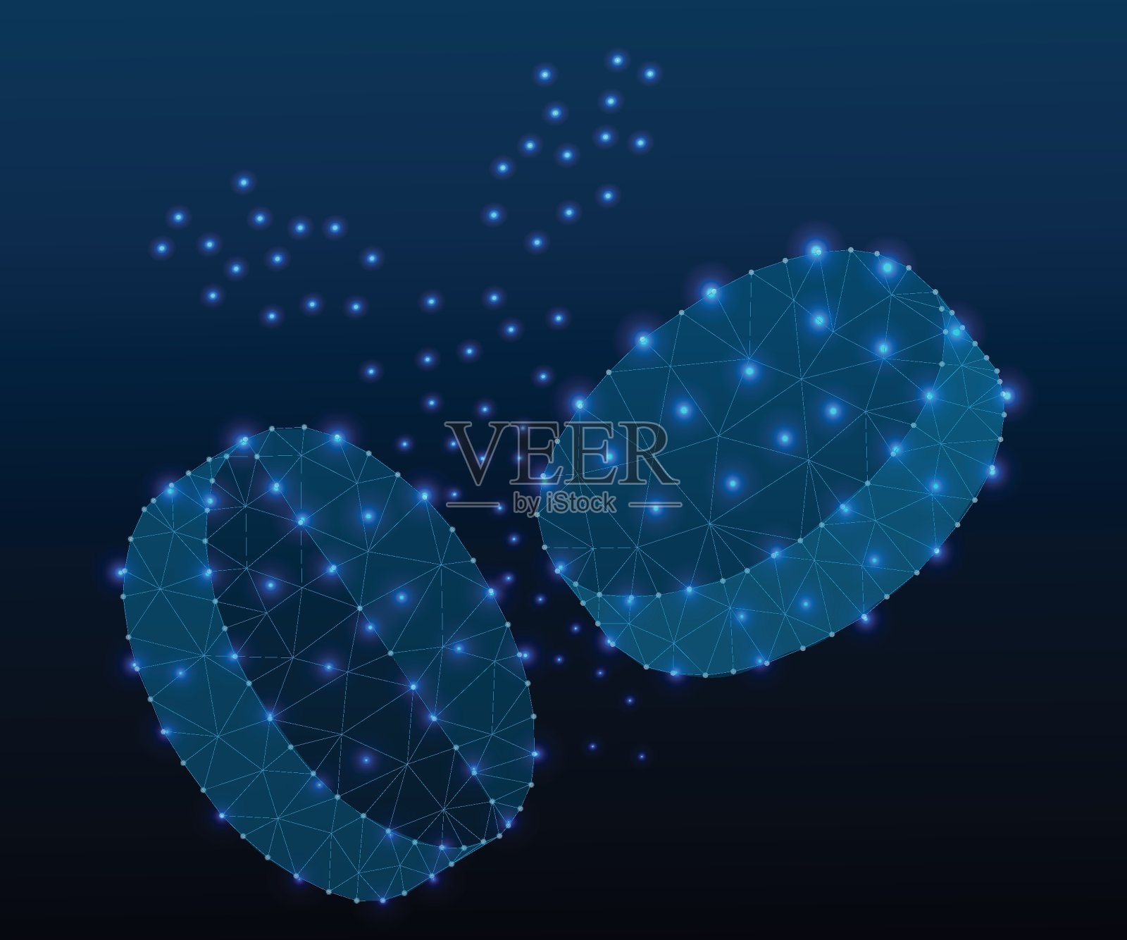 药片,多角蓝5插画图片素材