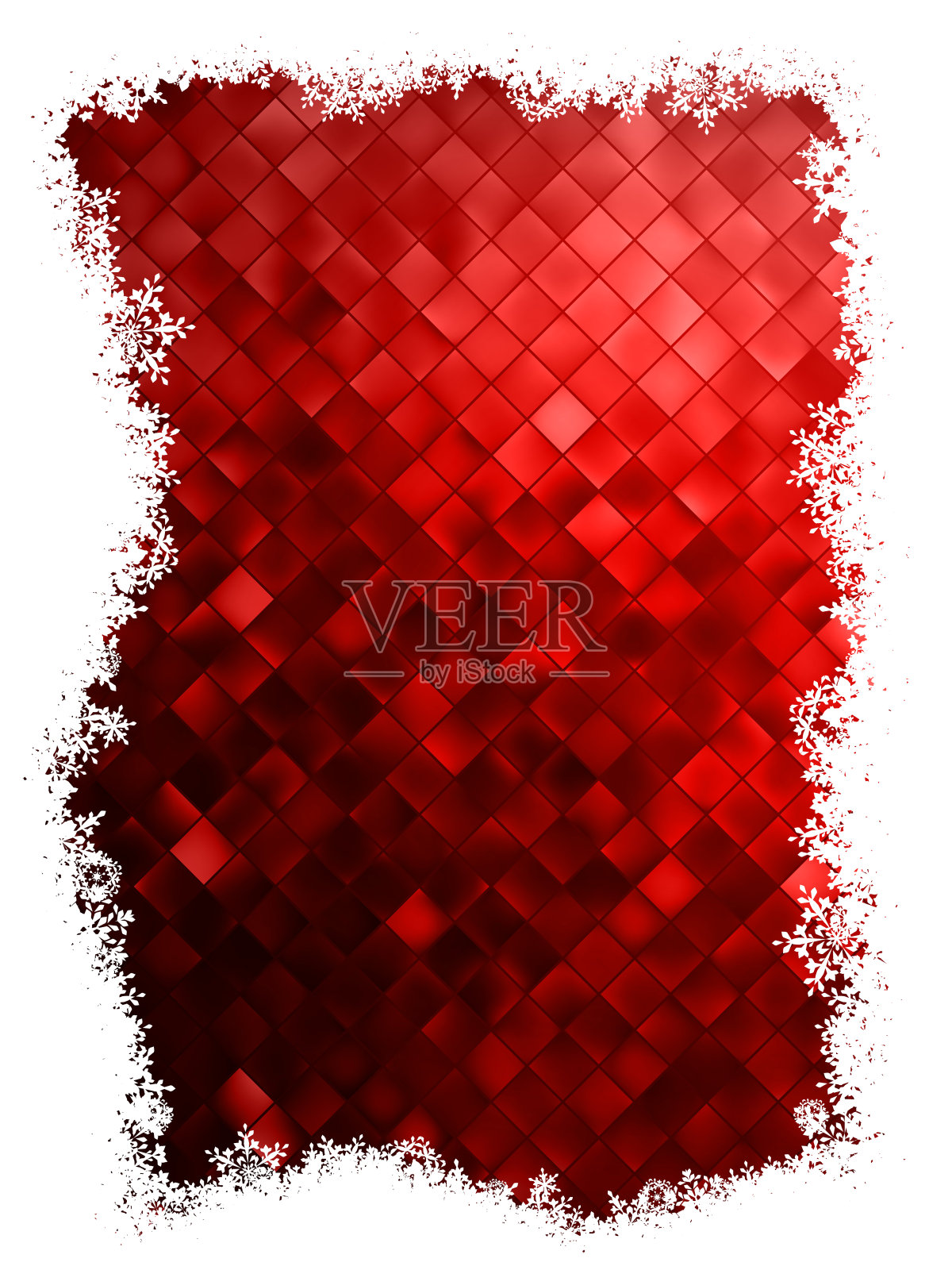 红色的圣诞背景与雪花。每股收益10插画图片素材