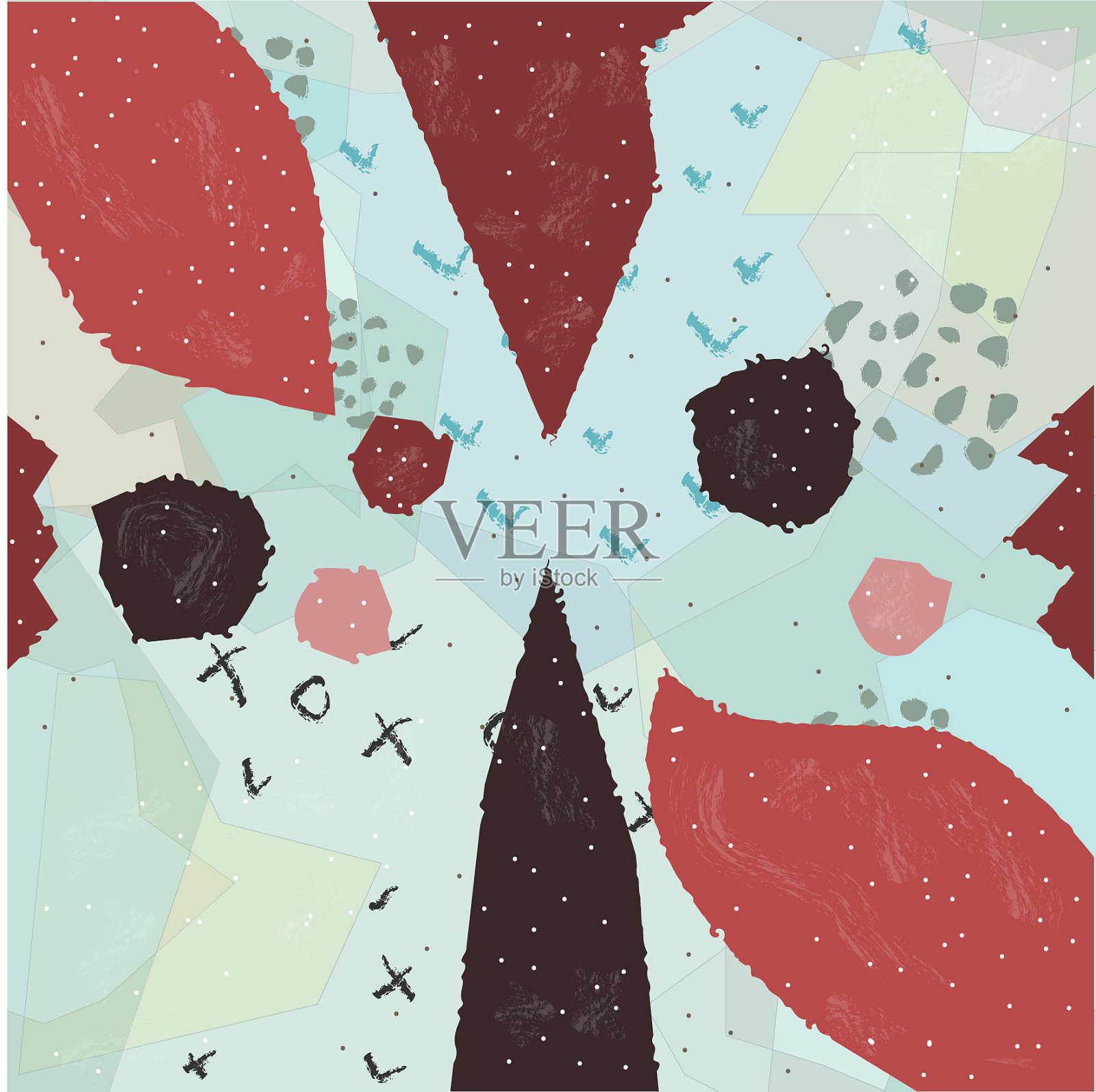 陶土抽象无缝图案现代插画图片素材