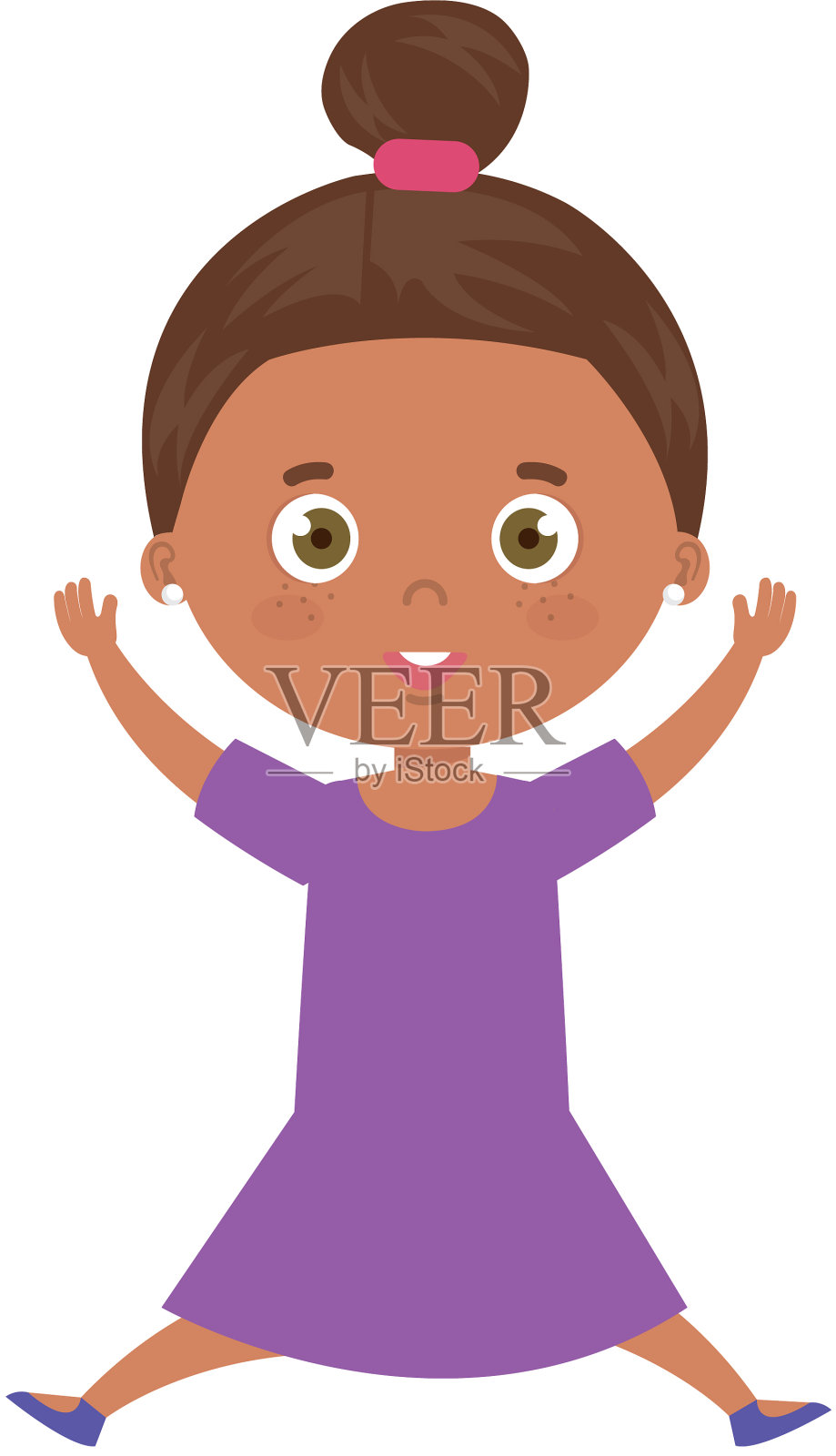 可爱的小女孩的非洲头像设计元素图片