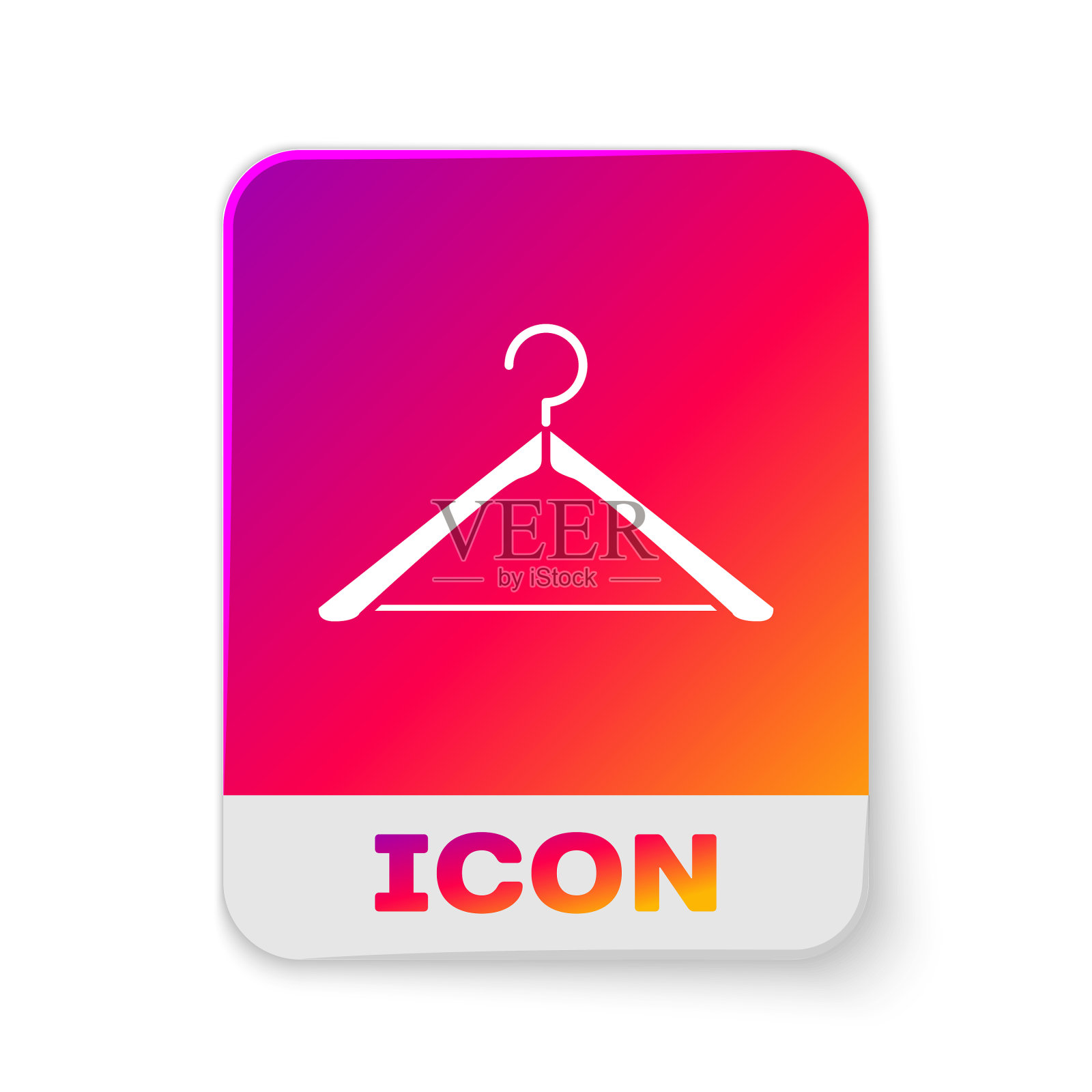 白色衣架衣柜图标孤立在白色图标素材