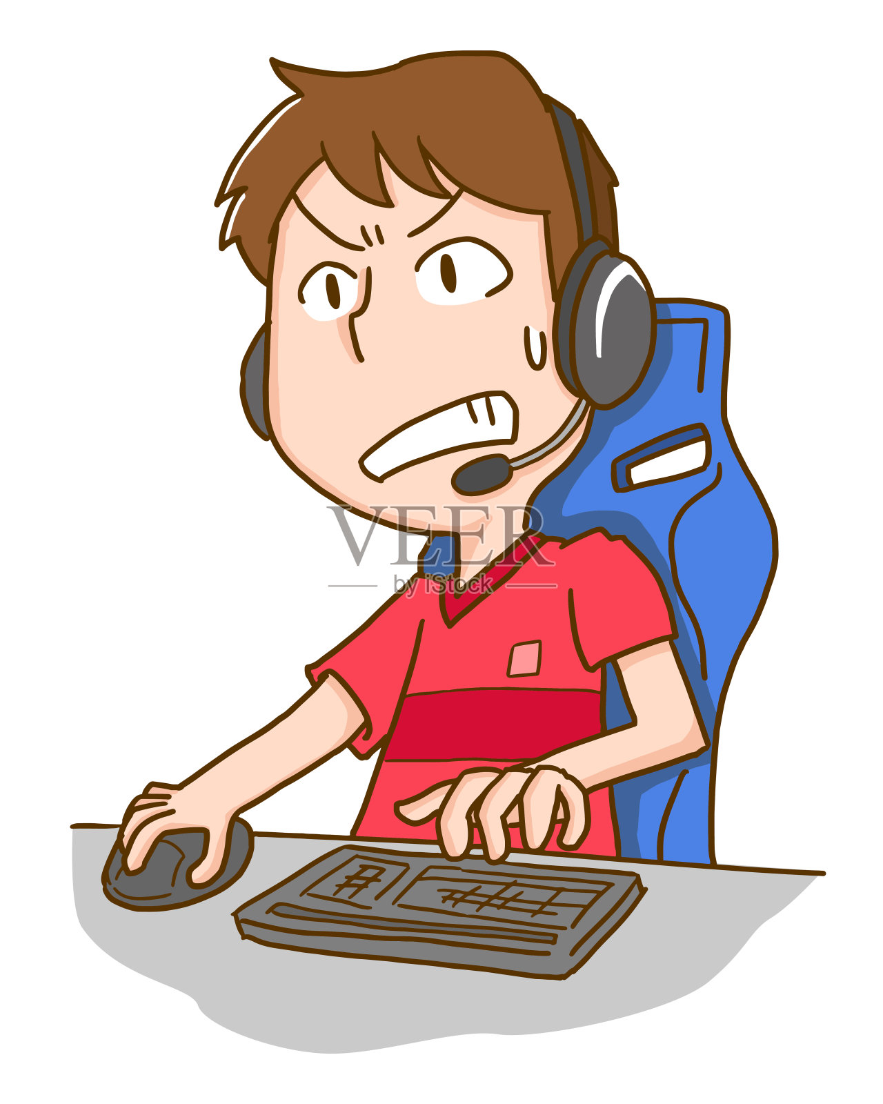 男人玩的电子竞技插画图片素材