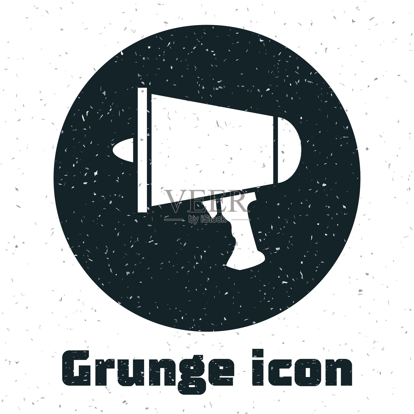 垃圾摇滚传播字扩音器图标孤立上插画图片素材