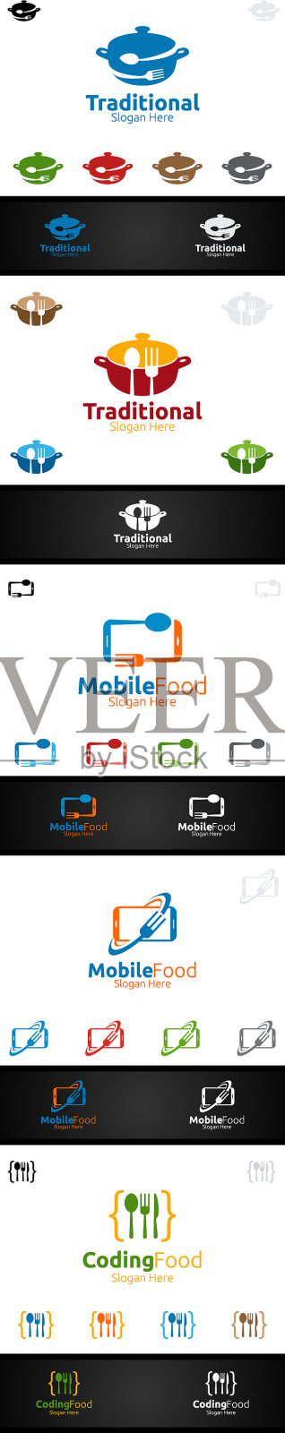 餐厅或咖啡馆的移动食品标志插画图片素材