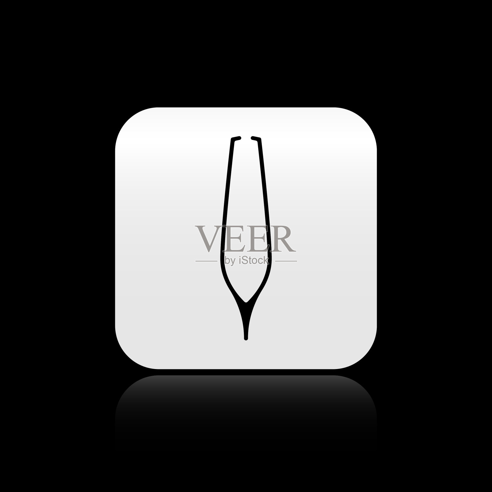 黑眉镊子图标孤立在黑色图标素材