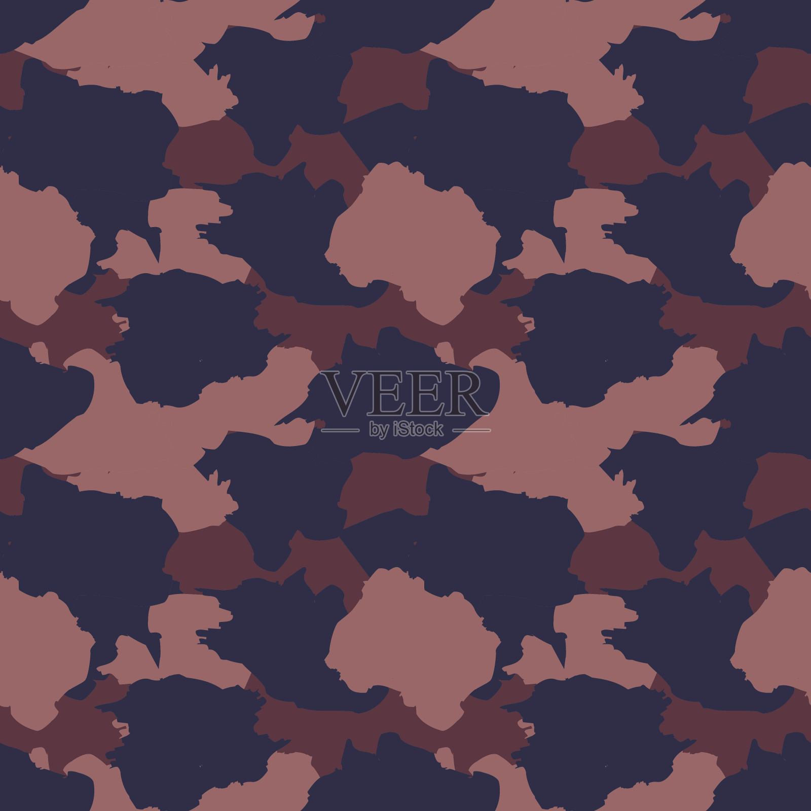 红色伪装笔触无缝模式背景插画图片素材