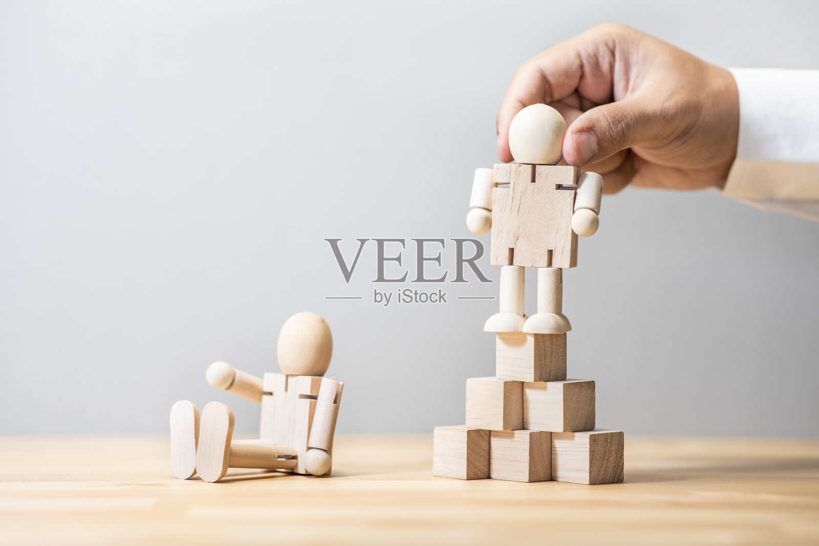 企业管理或人力资源概念。领导工人。团队的表现照片摄影图片