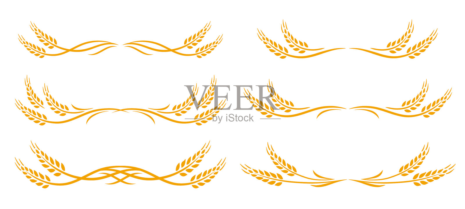 小麦尖峰设置图标与设计元素图标素材