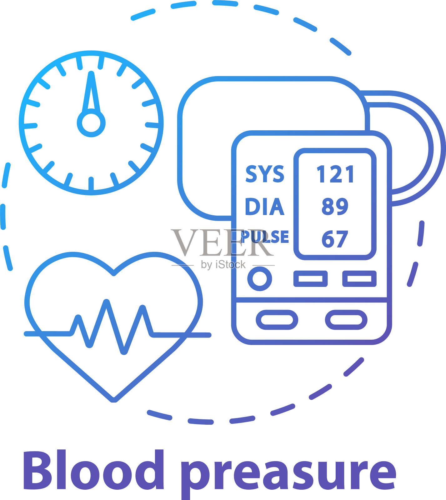 血压控制装置概念图标心脏插画图片素材