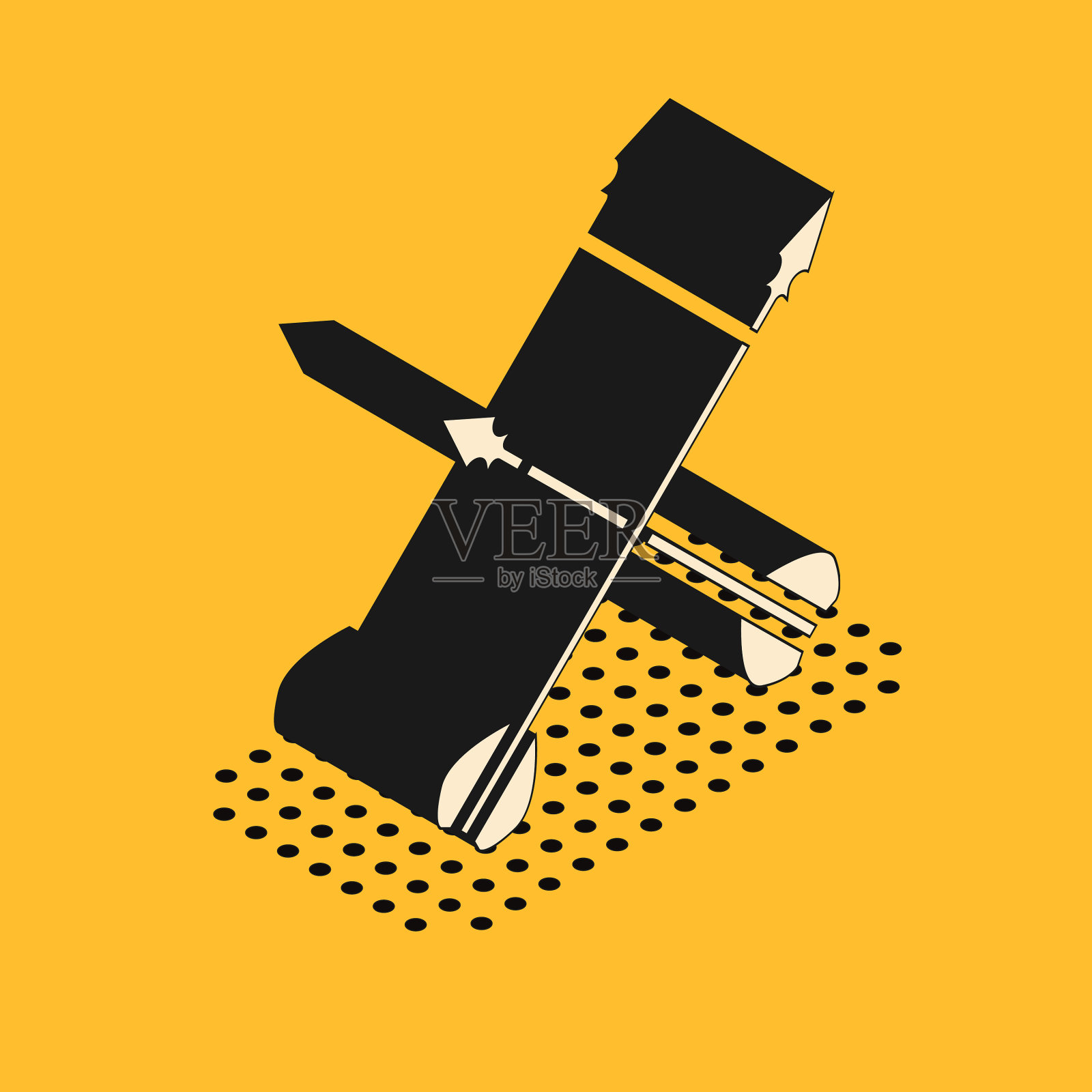 等距中世纪十字箭头图标孤立插画图片素材